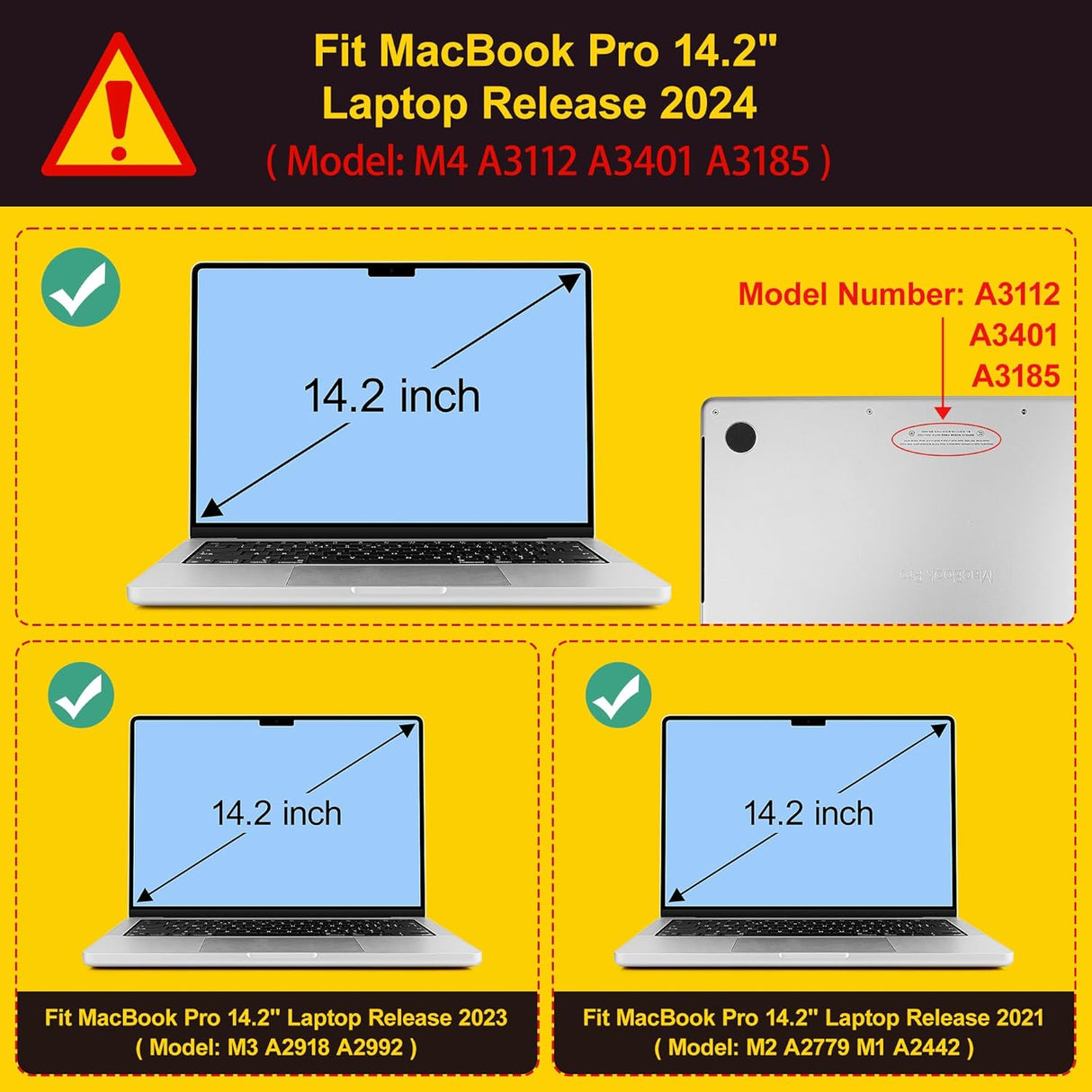Case rígido para MacBook Pro 14 Wolf M4 M3 M2 M1