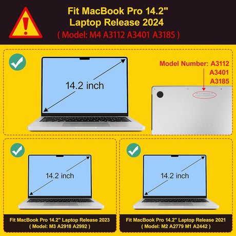 Case rígido para MacBook Pro 14 Wolf M4 M3 M2 M1