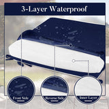 Basic Beyond Cojines para sillas de exterior para muebles de patio, impermeables, juego de 4 cojines de asiento de exterior de 19 x 19 pulgadas, cojines para sillas de patio con lazos y asa, color