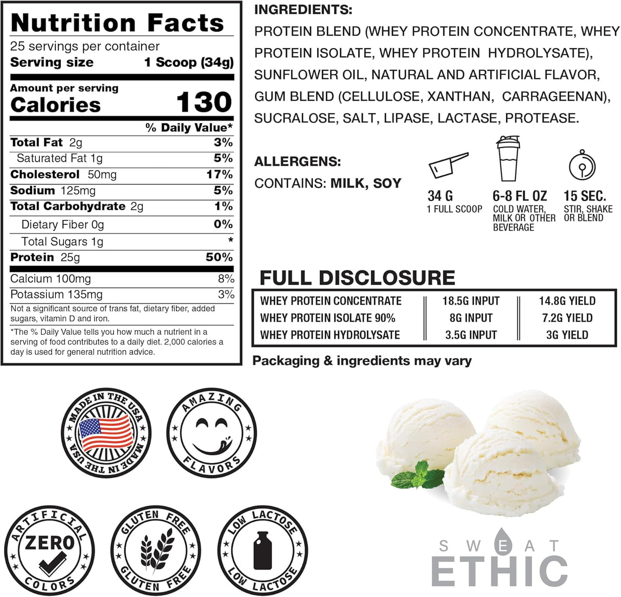 Proteína en Polvo Whey, 25 G, Digestiva, Vanilla, 25 Servs