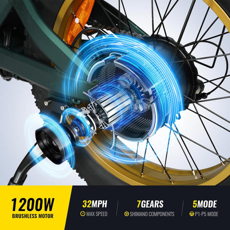 Bicicleta eléctrica ST202, motor 1200W, batería 20Ah, GPS