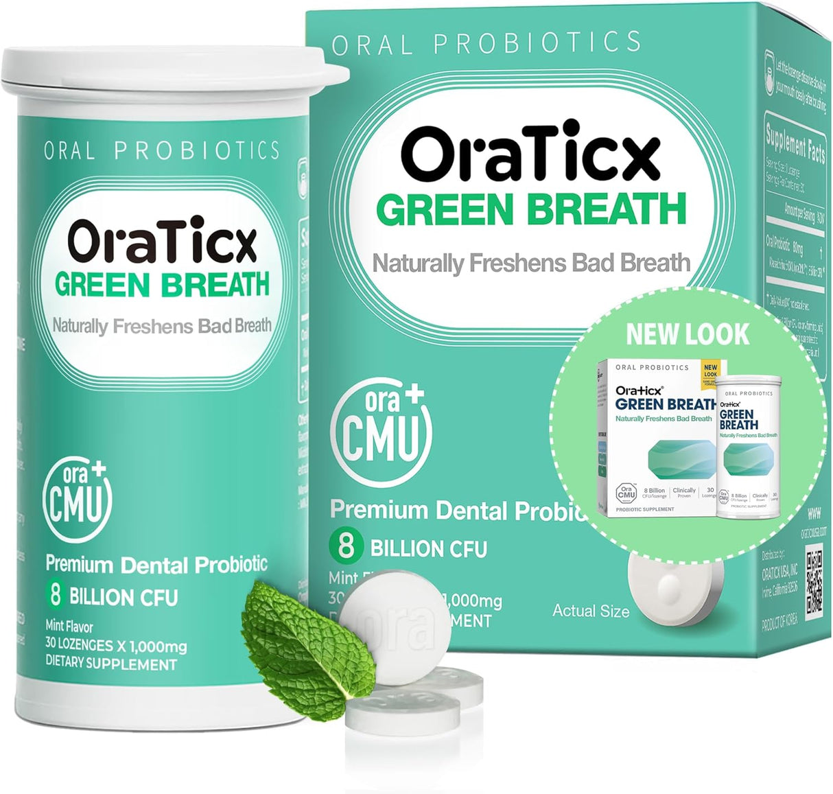 Green Breath Oral Care Probiotics, 8 Mil CFU, 30 Lozenges
