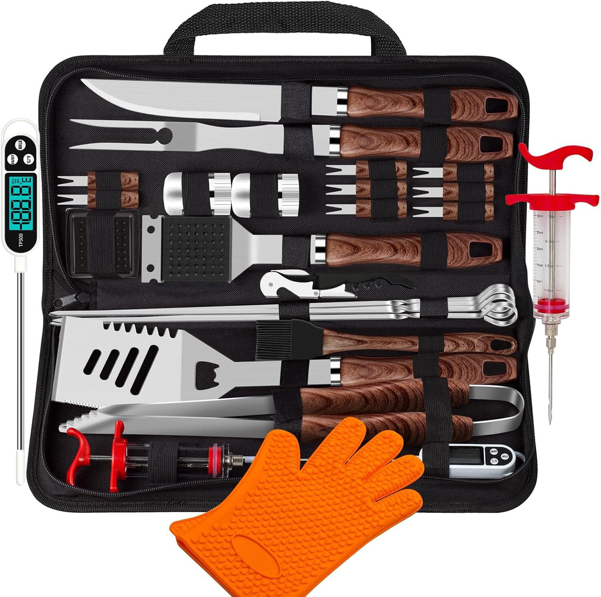Kit de Accesorios para Parrilla 26pcs ROMANTICIST, Acero Inoxidable