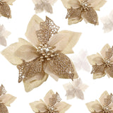Flores Artificiales de Poinsettia WILLBOND 36 Piezas Decorativas