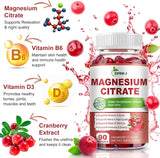 Citrato de Magnesio con Vitamina D3, B6 y Arándano, 180 cápsulas