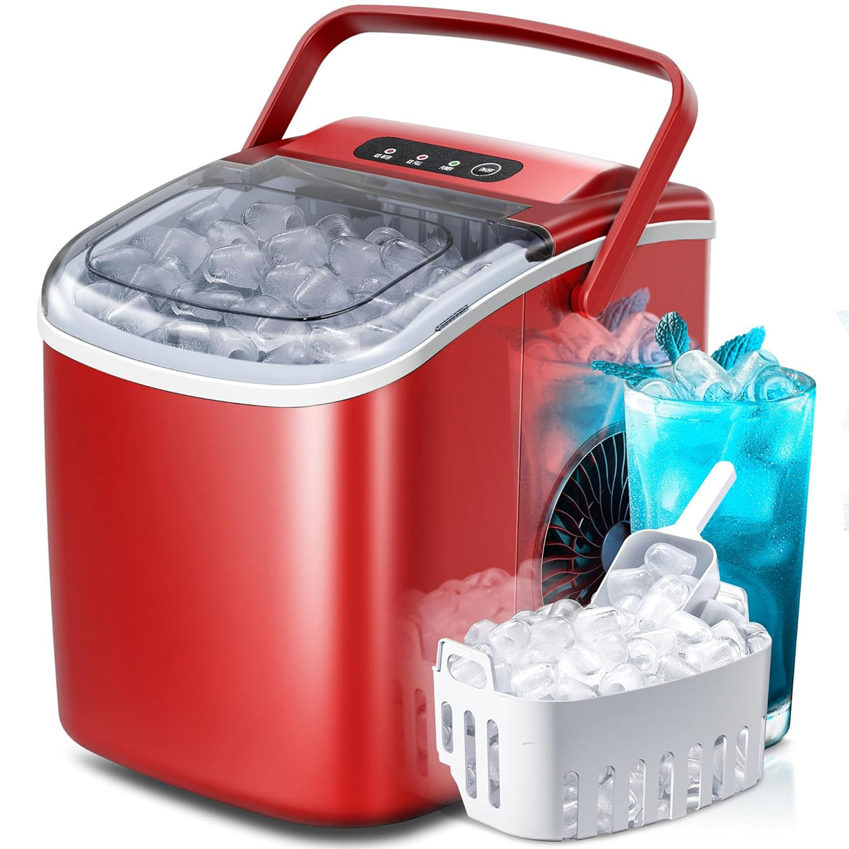 Máquina de Hielo Portátil, auto-limpiante, 26Lbs/24H, modelo 9B