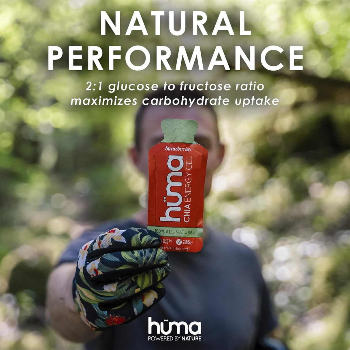 Gel Energético Huma Chia, 12 Pack, Amigable con el Estómago
