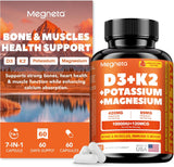 Suplemento de Vitamina D3 K2 10,000 IU con Magnesio y Potasio, 60 cápsulas