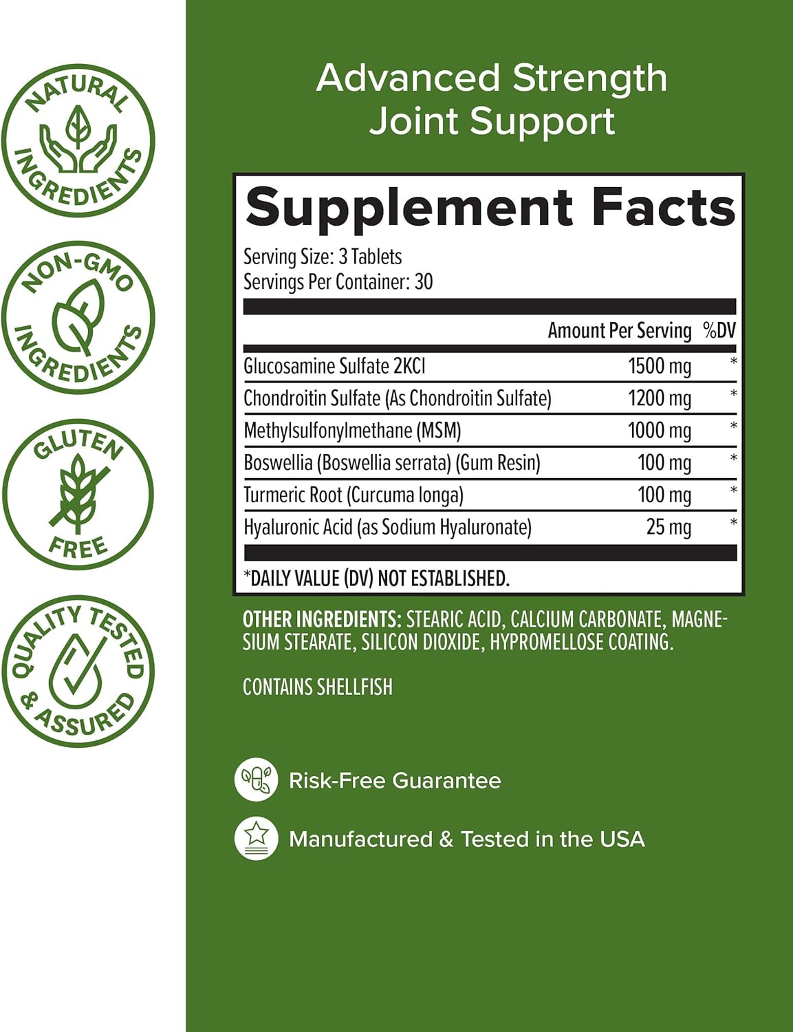 Suplemento Glucosamina Condroitina MSM  apoyo articular
