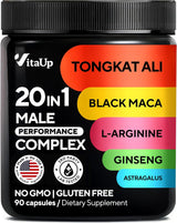 Suplemento para hombres Tongkat Ali 20 en 1 con Astrágalo Marca 90 cápsulas