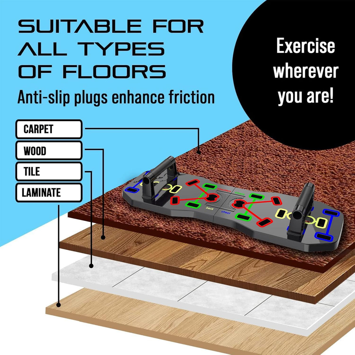 Tabla de flexiones portátil multifunción plegable 10 en 1