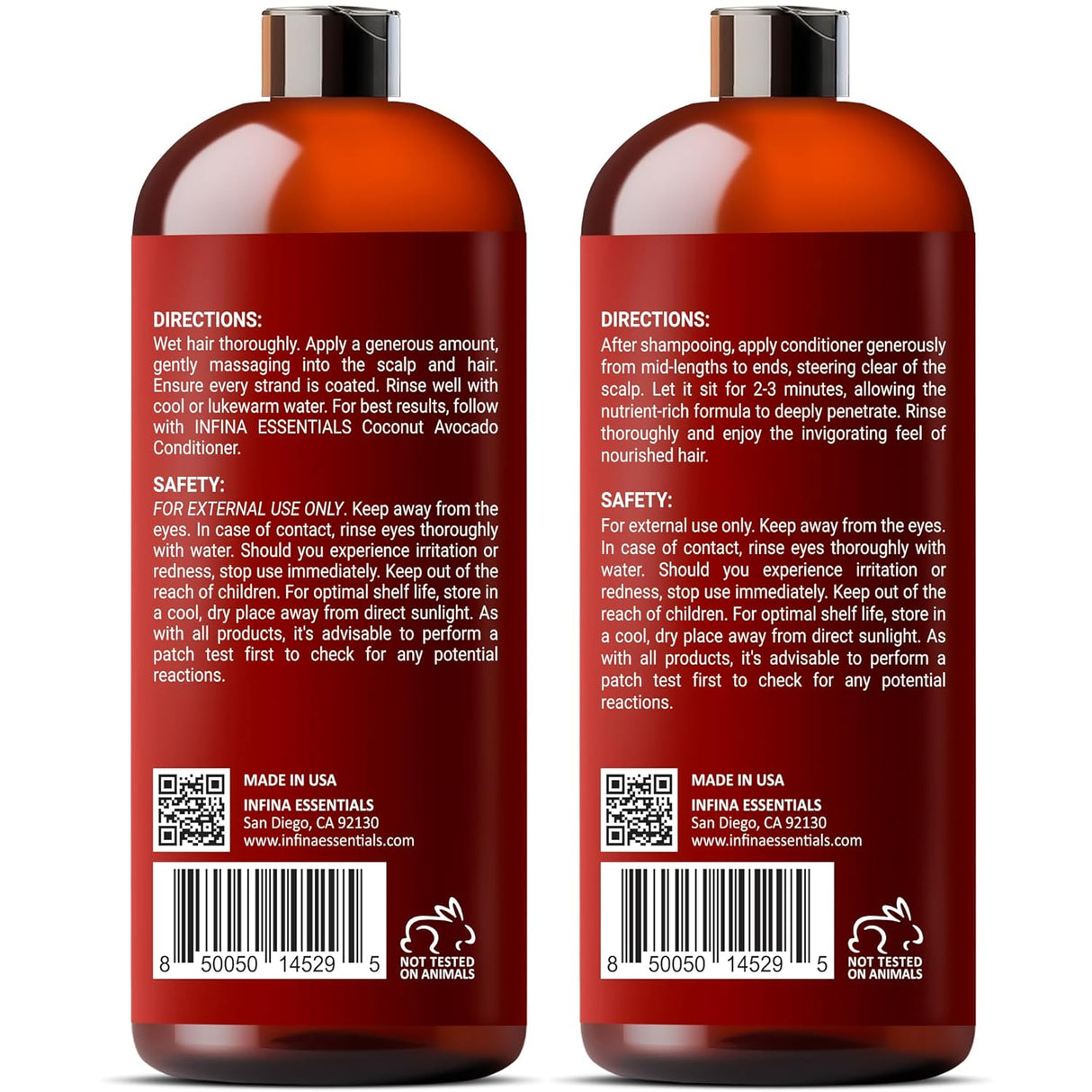 INFINA ESSENTIALS Juego de champú y acondicionador de vinagre