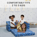 Silla cama convertible 2 en 1 para niños, camuflaje azul