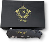 Cuchillo personalizado para senderismo, caja grabada