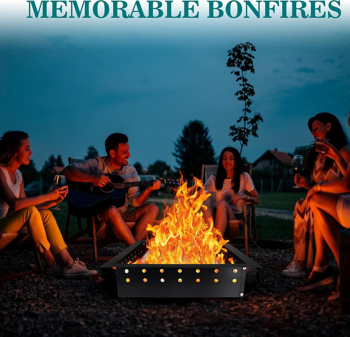 Anillo de fuego sin humo cuadrado - Acero al carbono 36" OD