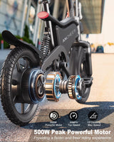 Bicicleta Eléctrica Plegable ANCHEER 14, 350W, 22MPH, UL 2849
