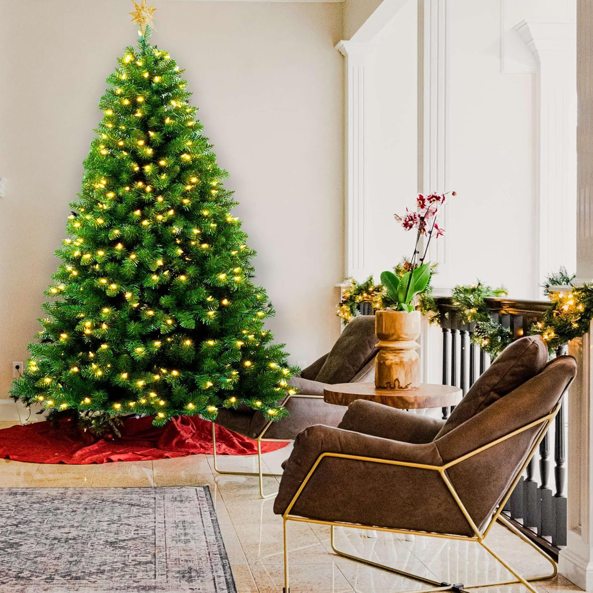 Árbol de Navidad YULETIME 6.5ft Preiluminado con luces LED