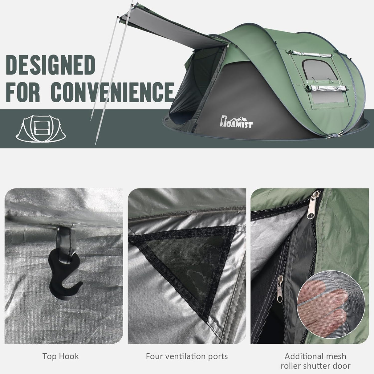 Tienda de Camping 2/3/4 Personas, Impermeable y Automático