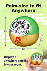 Muñeco Daruma Dragón Japonés 3.15 x 3.15 x 2.75 Decoración Feng Shui