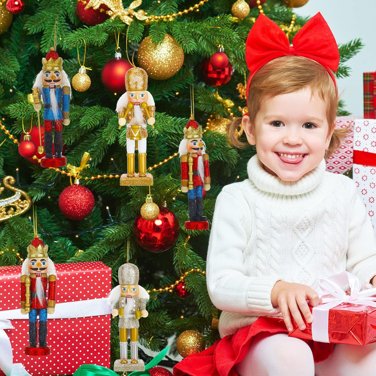 Juego de 11 Adornos de Soldados Nutcracker - Decoración Navideña
