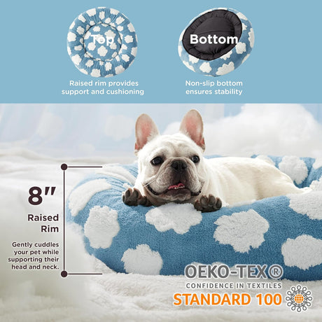 Cama para perros pequeños antideslizante azul Lesure Donu