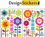 Stickers de Pared Florales para Niños - 27 Clings con Regalo
