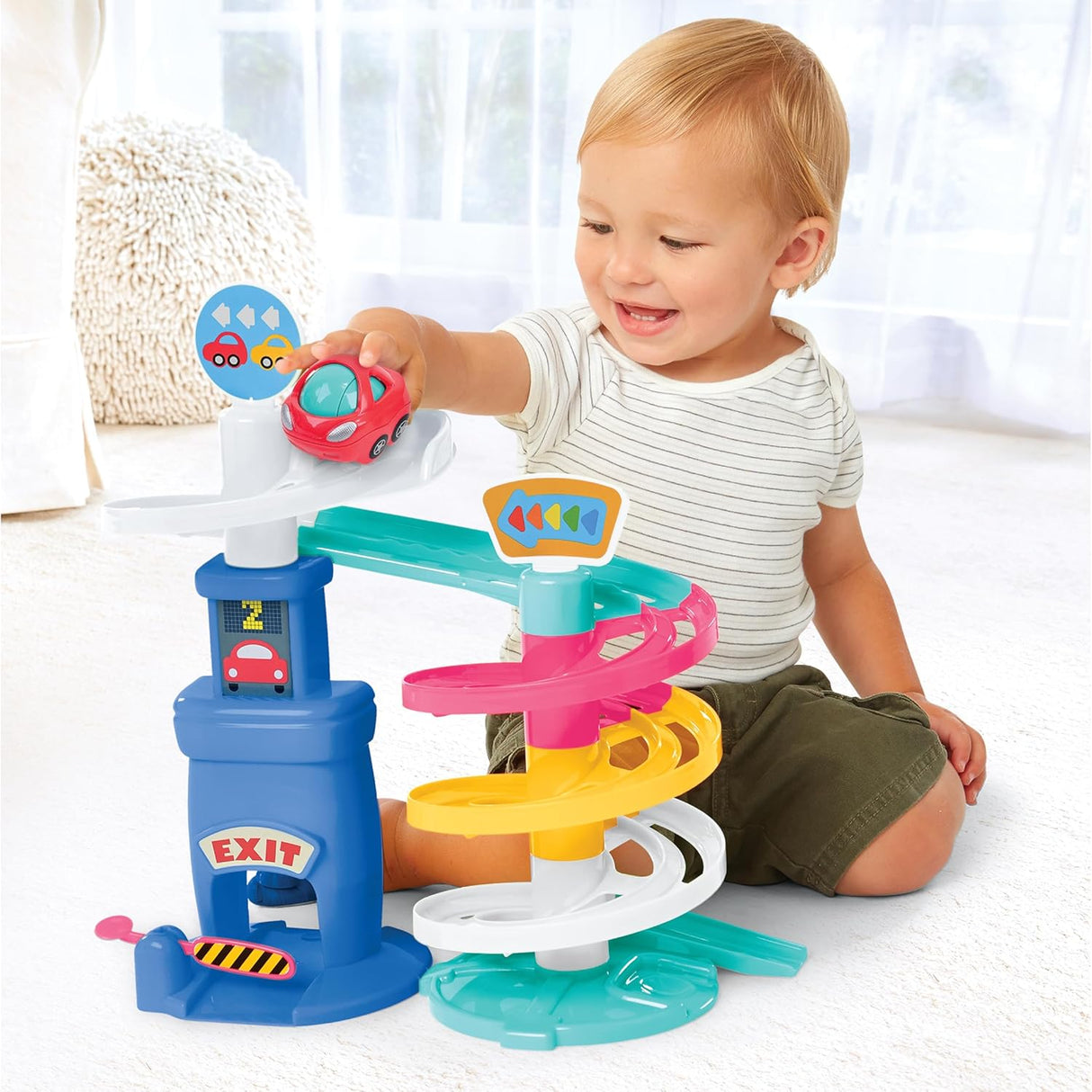 Garaje Kidoozie Park 'n Roll - Ramp Espiral para Niños 18+ Meses