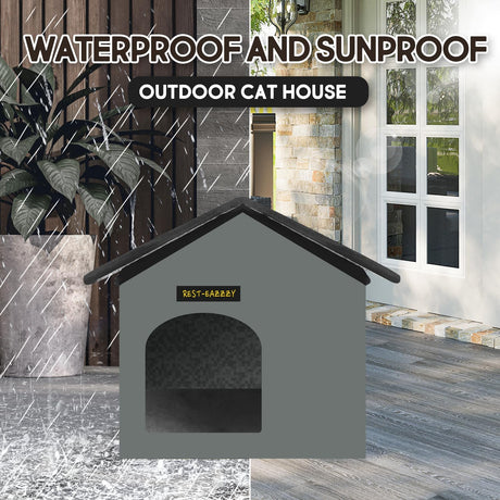 Casa para Gatos Exterior Rest-Eazzzy, Aislada y Resistente, S