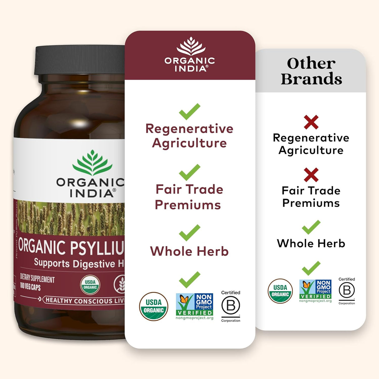 Polvo de Psyllium Orgánico - Fibra de Cáscara Entera, Vegano