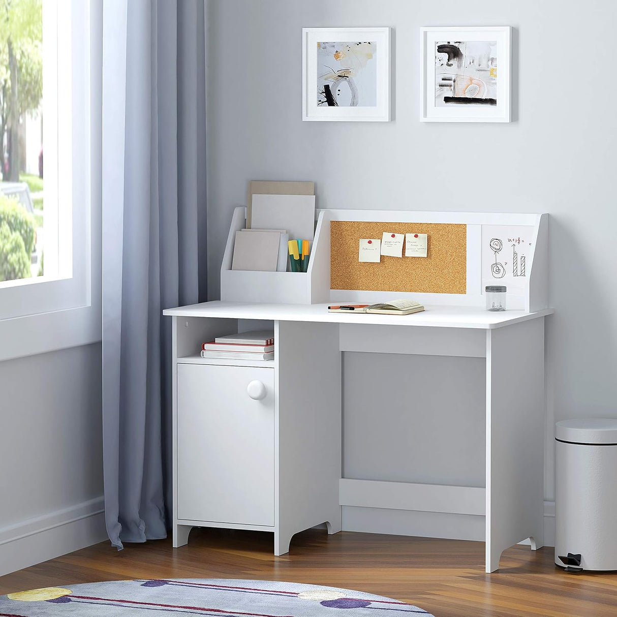 Escritorio Infantil con Almacenamiento, Mesa de Estudio para Niños
