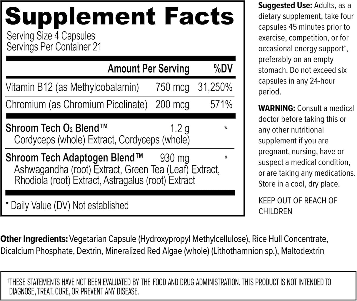 ONNIT Shroom Tech Sport Cápsulas, Energía Diaria, 84 unidades