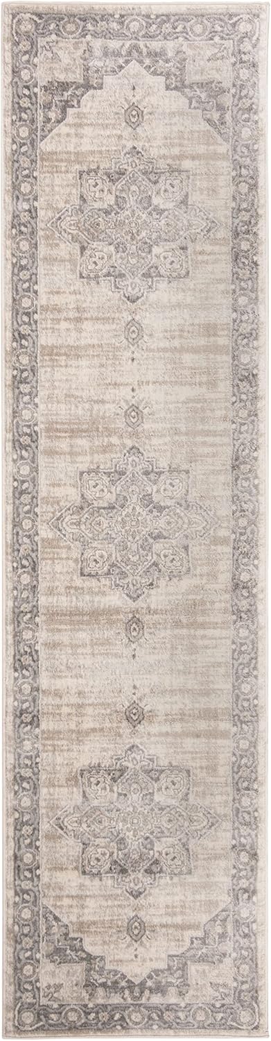Alfombra Runner Medallón Distressed, Fácil Cuidado, BNT865B