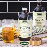 Aceite de Linaza Orgánico Flora - Prensado en Frío - 32 oz