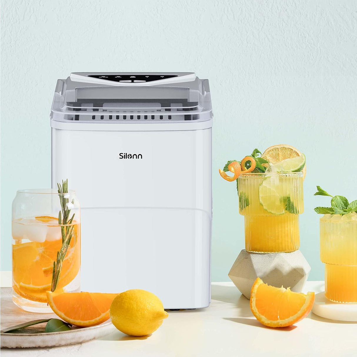 Máquina de Hielo Silonn, 9 Cubos en 6 Min, 26lbs en 24Hrs
