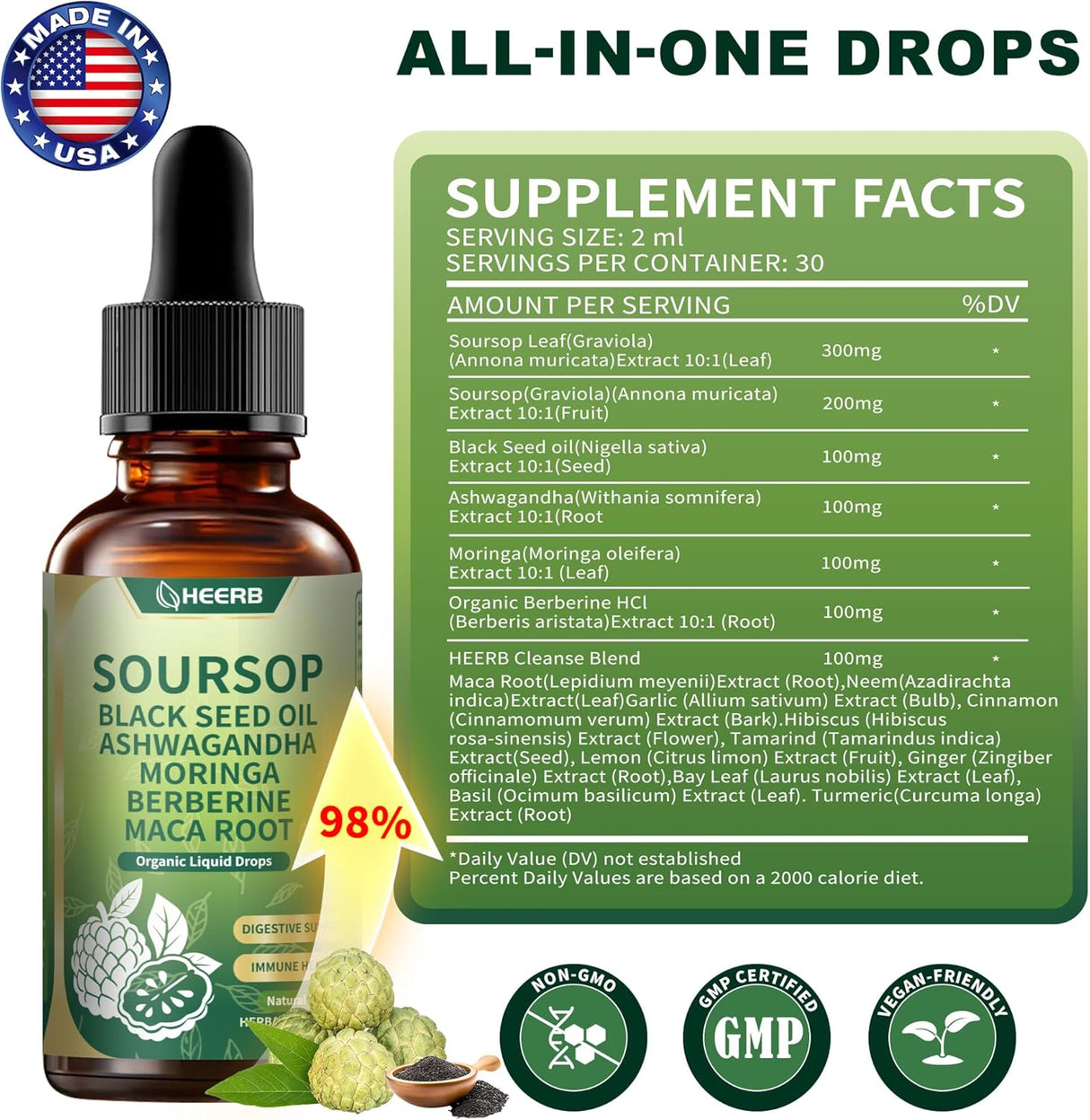 Soursop Organic Bitters para Digestión y Detox - 4 Pasos