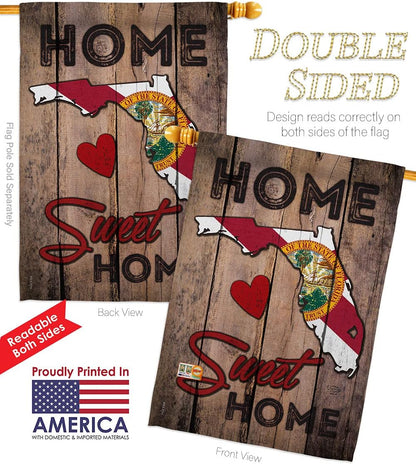 Bandera Home Sweet Home Americana  de doble cara