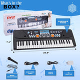 Teclado de piano portátil y micrófono