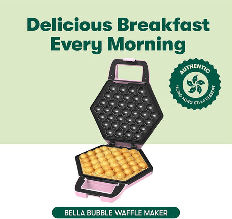 Máquina de Waffles BELLA, Antiadherente, 9 con Soporte de Cono