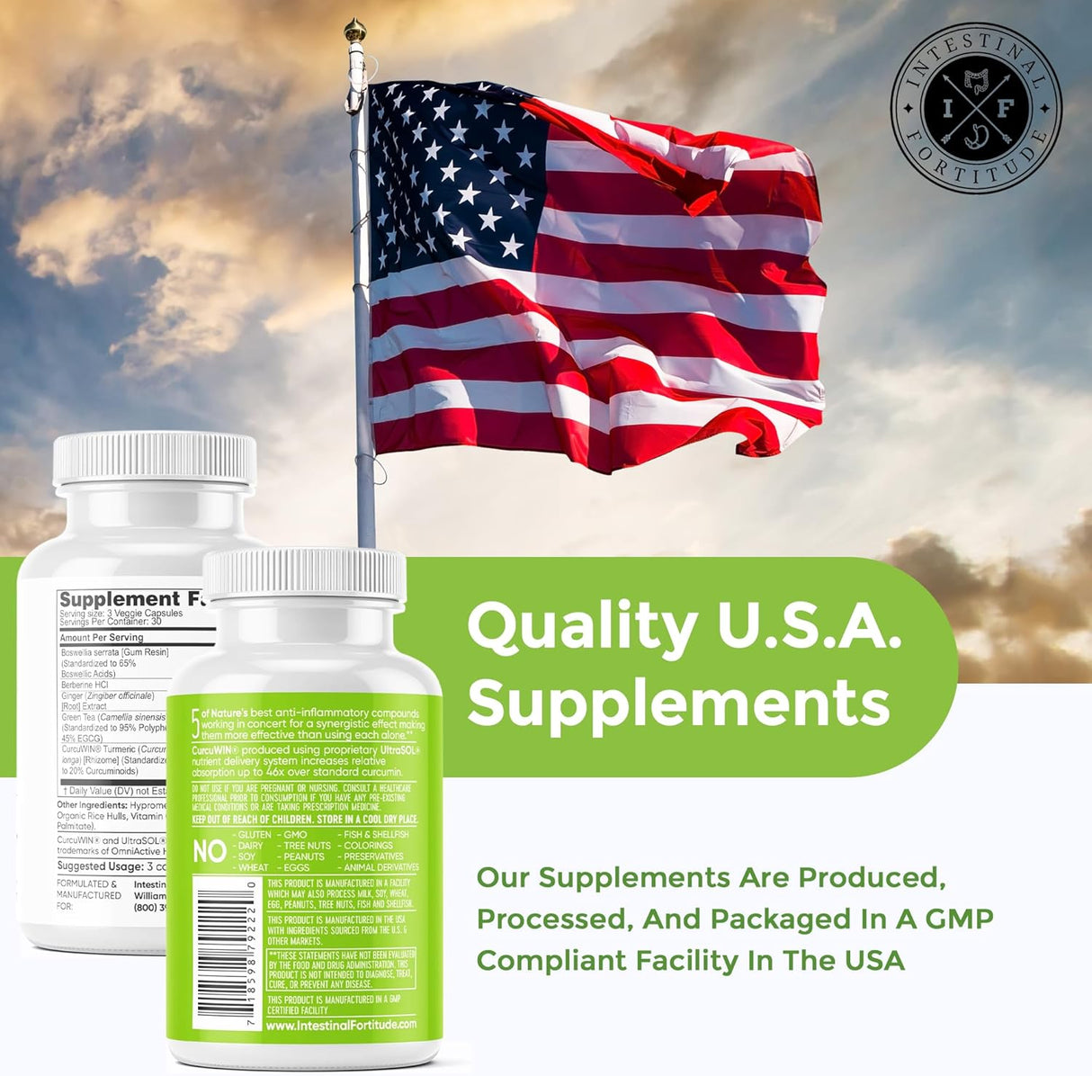 Suplemento Digestivo Intestinal Fortitude AI-5, Sin GMO, Sin Lácteos