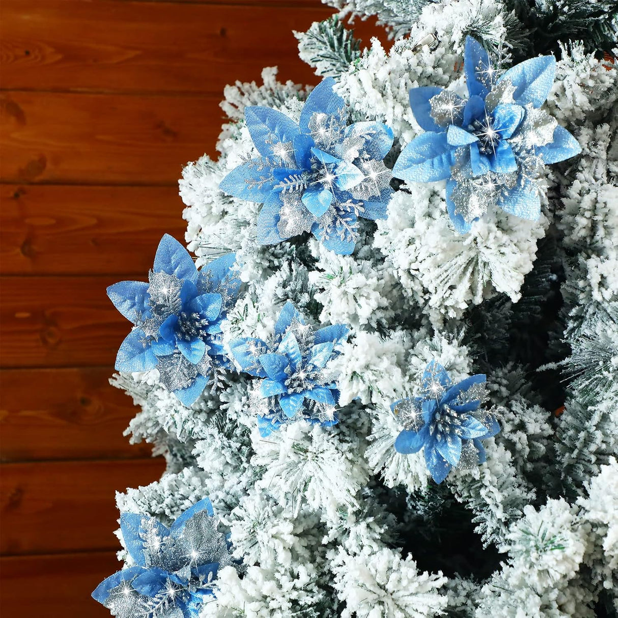Flores Poinsettia Artificiales 36 Pcs - Decoración Navideña