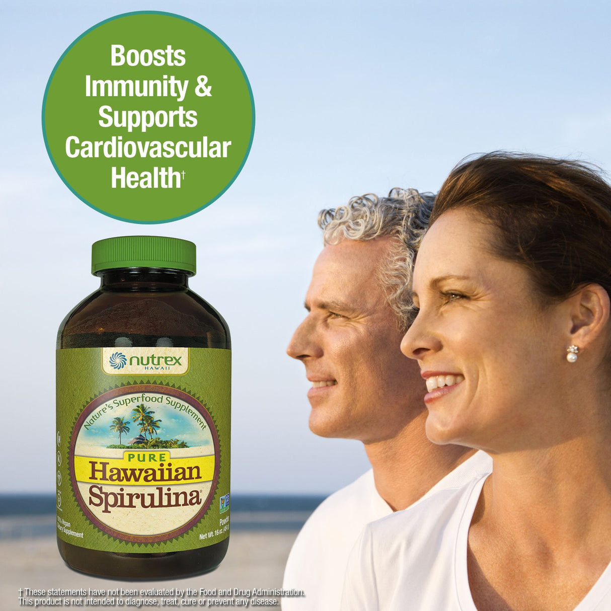Espirulina natural premium de Hawai  Vegano no transgénico