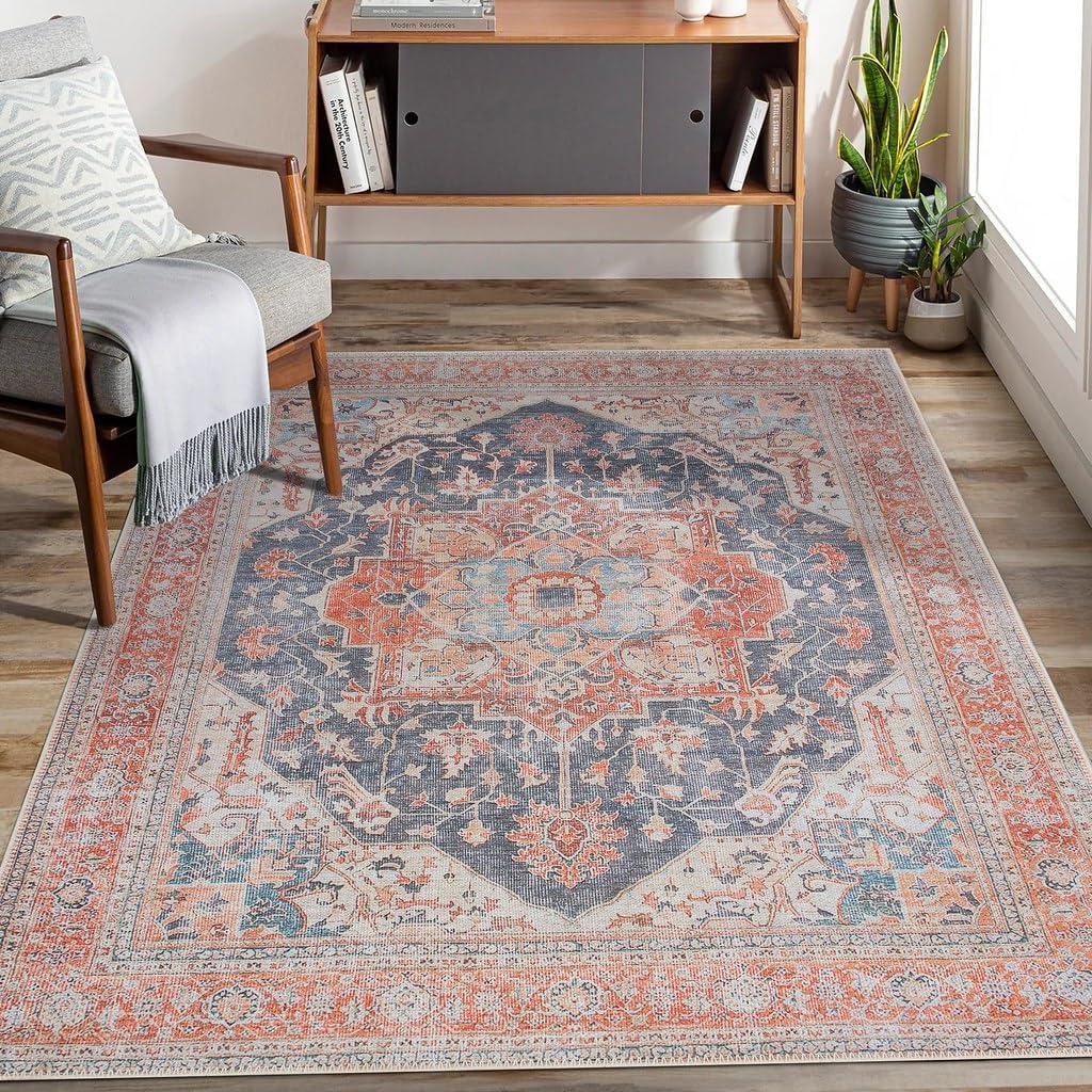 Alfombra Adiva Lavable 3x5 Antideslizante Vintage 3' x 5