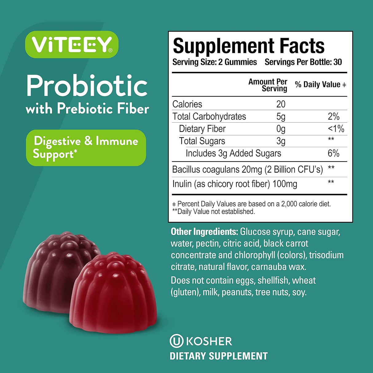 Suplementos de probióticos extra fuertes Viteey