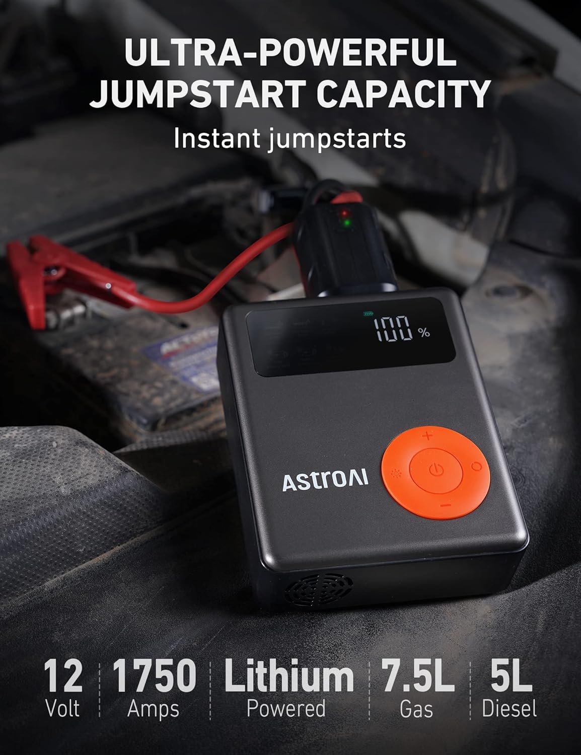 compresor de aire bateria 1750 150 PSI pantalla led AstroAI