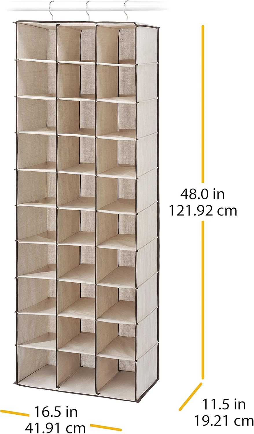 Estantes colgantes para zapatos, 30 secciones, modelo marrón