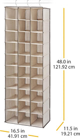 Estantes colgantes para zapatos, 30 secciones, modelo marrón