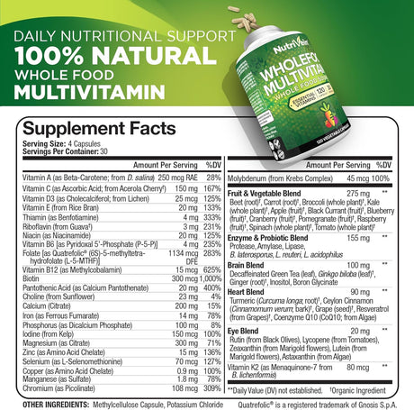 Multivitamínico Nutrivein - Vitaminas Naturales 30 Días