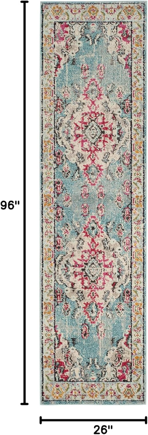 Alfombra Runner Colección Monaco - Diseño Medallón Distressed MNC243J