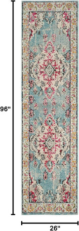 Alfombra Runner Colección Monaco - Diseño Medallón Distressed MNC243J