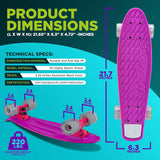 Skateboards o patineta lila Hurtle HCSK159